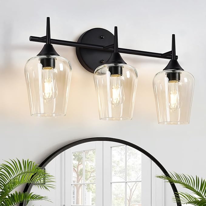 MOKATNG 3-Light Bathroom Light Fixtures, 19.5 Inch Bathroom Lighting Fixtures by Bathroomlightfixtures