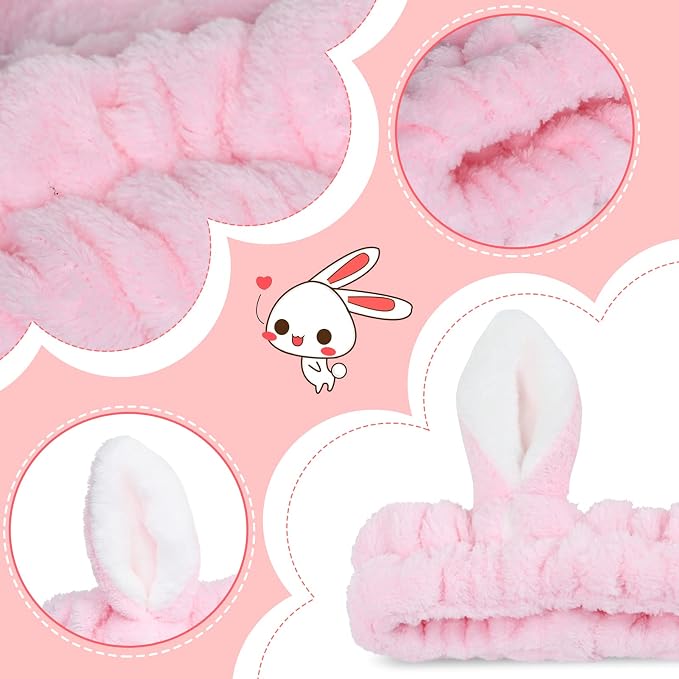 4 Pack Elastic Makeup Headbands - Image 5