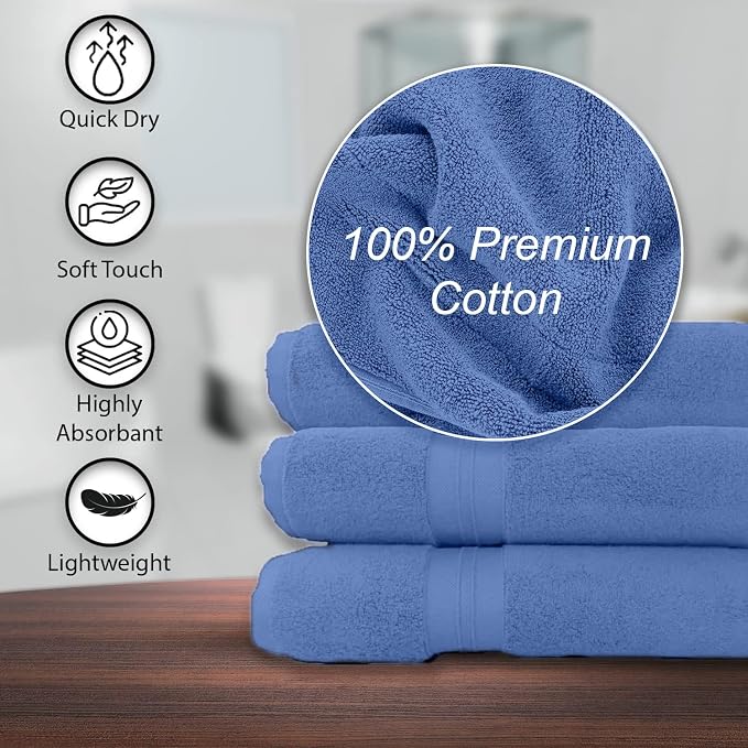 KAHAF COLLECTION 100% Cotton Bath Towels, 24x48 Pack of 6 Towels, Quick Dry - Image 4