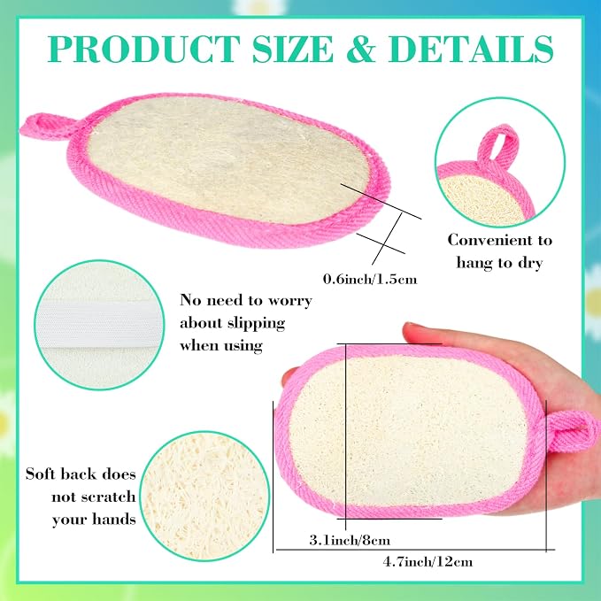 Boao 24 Pcs Loofah Pack Loofah Pads Bulk - Image 2