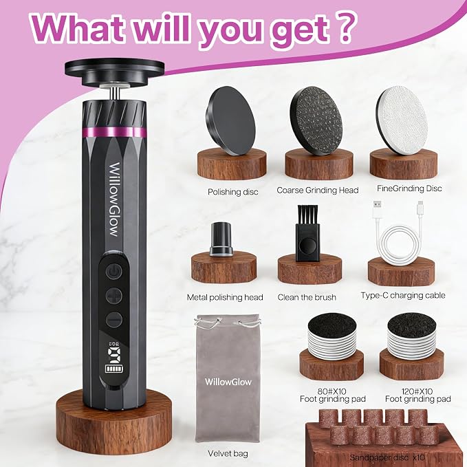 Professional Electric Foot Callus Remover, 9-Speed Cordless Foot File - Image 8
