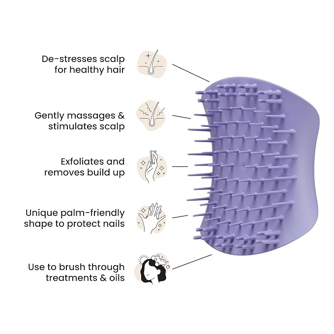 Tangle Teezer Scalp & Shampoo Hairbrush, to Exfoliate, and Cleanse, Lavender - Image 3
