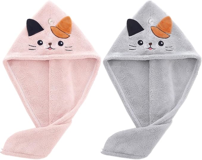 2Pack Microfiber Hair Towel Wrap by KIGOTWIN