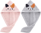 2Pack Microfiber Hair Towel Wrap by KIGOTWIN