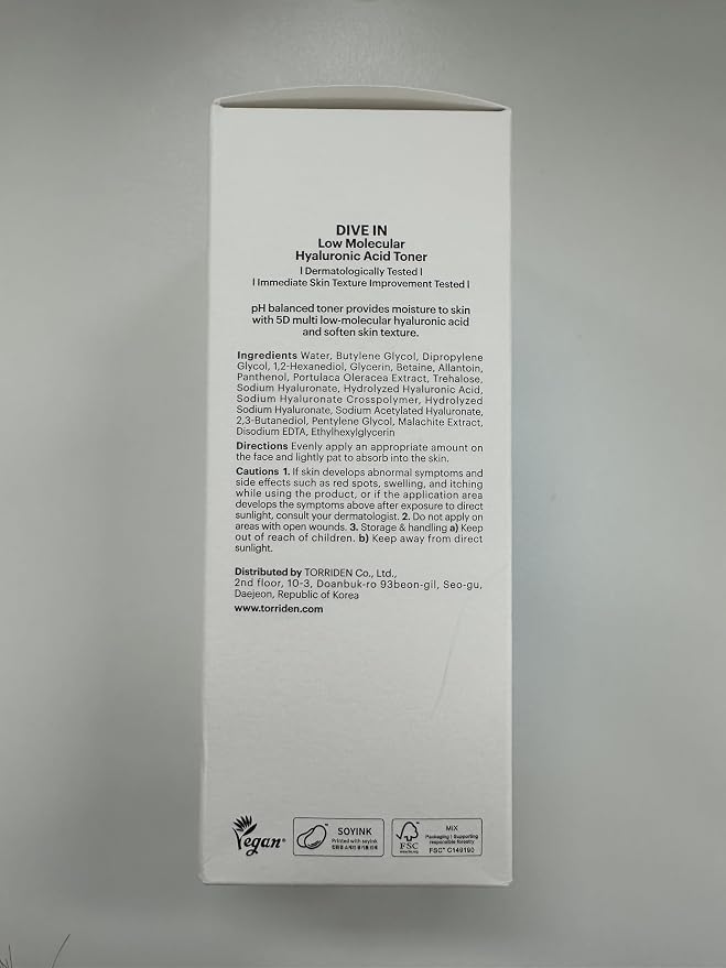 Torriden Dive in Toner 300ml | pH Balancing Facial Toning Water - Image 7