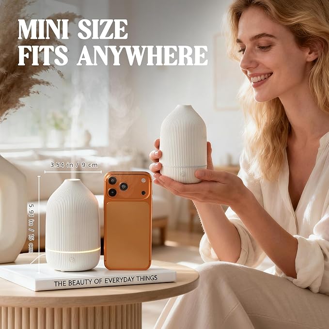 Essential Oil Diffuser, 100ml Aromatherapy Diffuser, Mini Ultrasonic Diffuser - Image 2