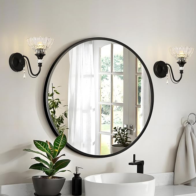 1 Piece Black Wall Sconce, 1-Light Black Farmhouse Wall Sconce - Image 7
