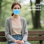 NNPCBT Blue Disposable Face Masks 125 Pack, 3-Ply Breathable Mask - Image 5