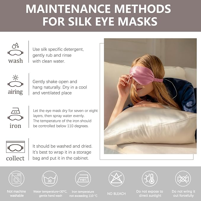 Adjustable Silk Sleep Mask for Custom Comfort | 3D Contour & Blackout Nose Wing - Image 9