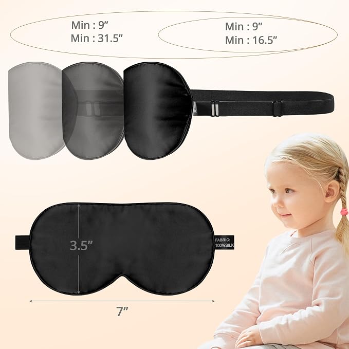 Kids Sleep Mask Eye Cover, 100% Real Natural Pure Silk Eye Mask - Image 6