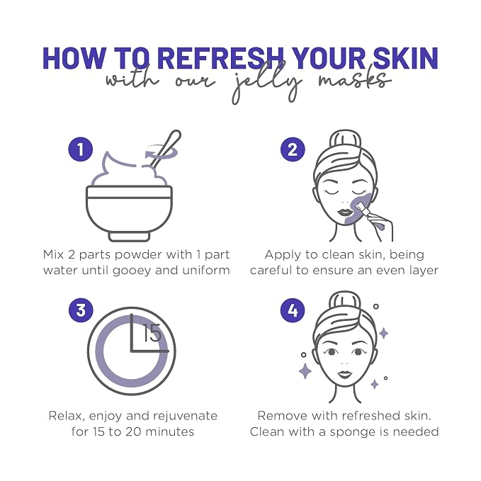 BRÜUN Jelly Mask Jar Blue Lavender Peel-Off Face Care Rubber Mask | 23 fl oz - Image 4