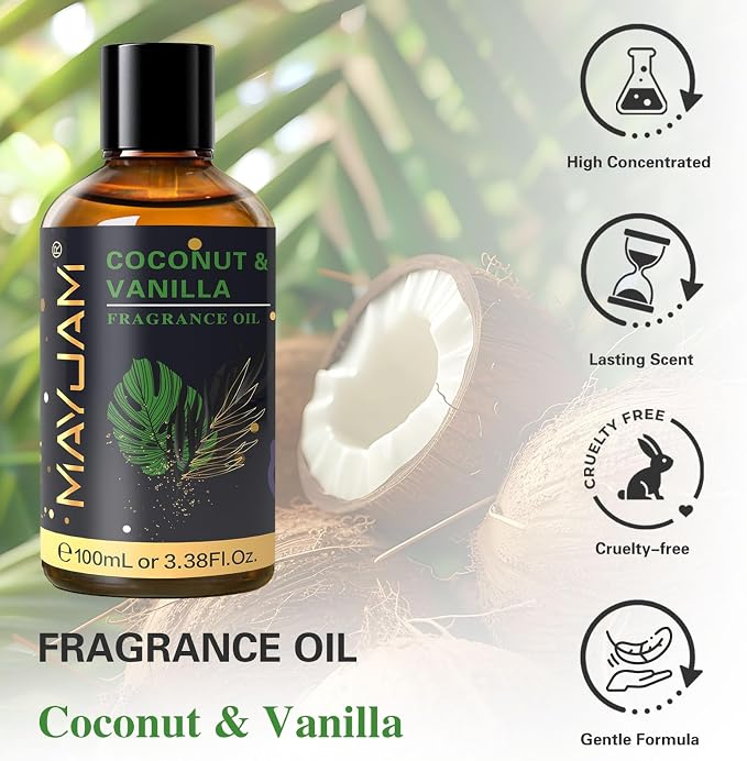 MAYJAM 100ML/3.38FL.OZ Coconut & Vanilla Fragrance Oils - Image 2