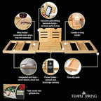 Temple Spring Foldable Bamboo Bathtub Tray Caddy - Image 5