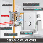 Midanya Shower System with Tub Spout, Bathtub Shower Faucet Set with Square - Image 6