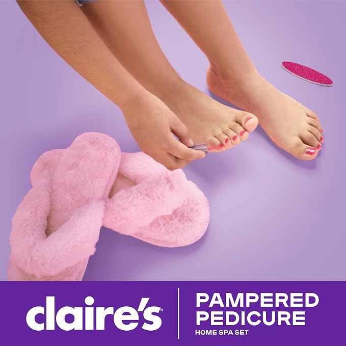 Claire's Kids Pedicure Kit, 7-Piece Home Spa Set - Image 2