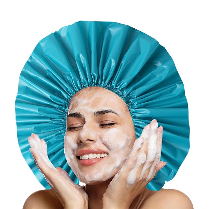 Jumbo Size Shower Cap 2 PCS Waterproof Shower Caps - Image 3