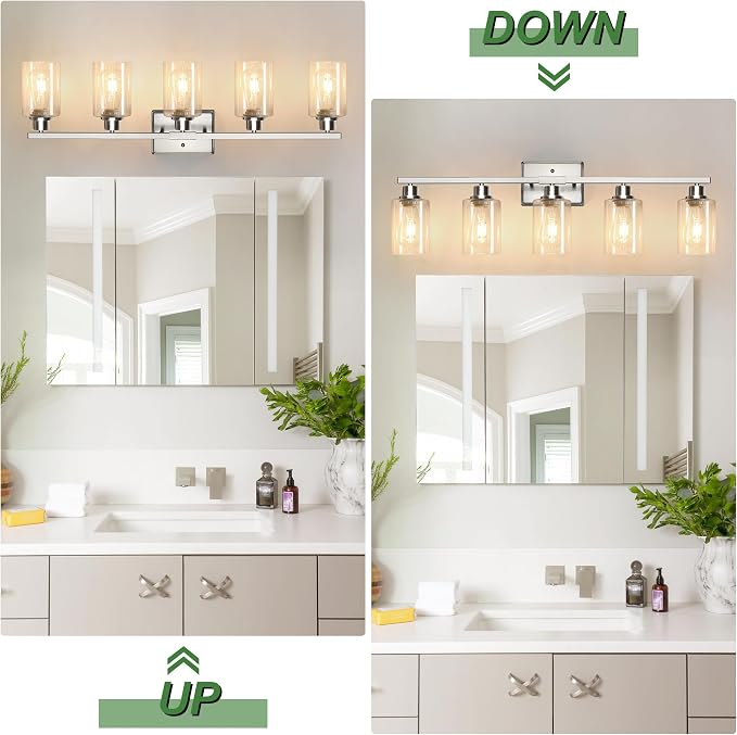 Ascher Bathroom Light Fixtures, 5-Light Vanity Lights - Image 3