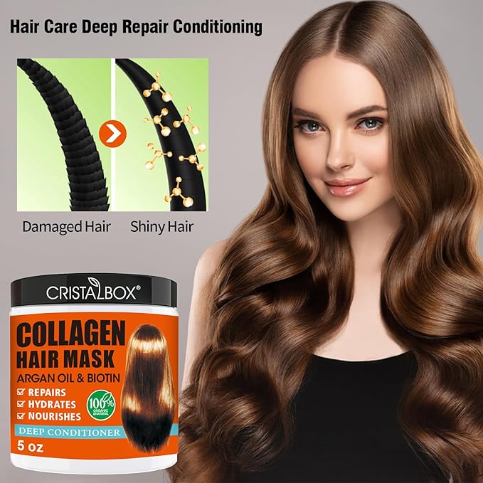 2 Pack Collagen Hair Mask & Keratin Hair Mask, Keratin Hair Treatment, Repair - Image 3