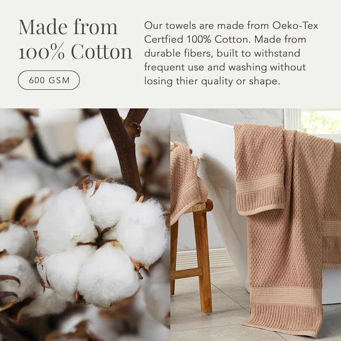 NY Loft 100% Cotton 4 Pack Bath Towel Set| Super Soft & Absorbent Quick-Dry - Image 4