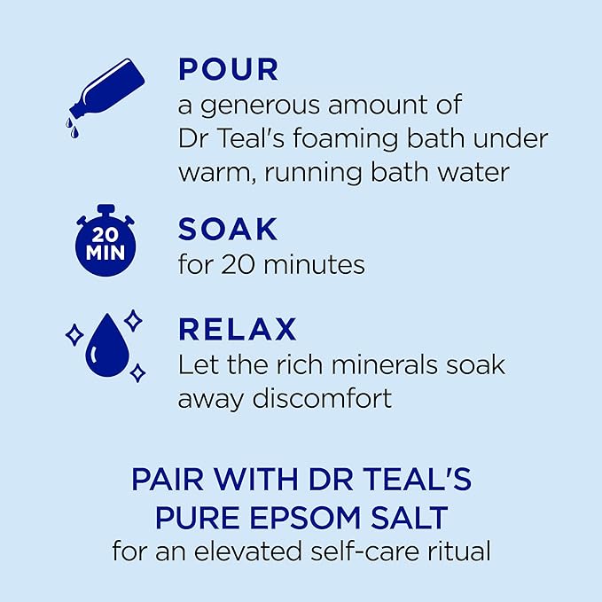Dr Teal's Foaming Bath with Pure Epsom Salt, Vitamin C & Sleep Blend, 34 fl oz - Image 3