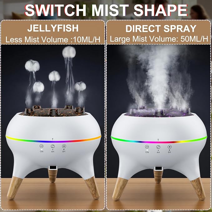 Morbou Essential Oil Diffuser Jellyfish Mist Dancing - Image 5