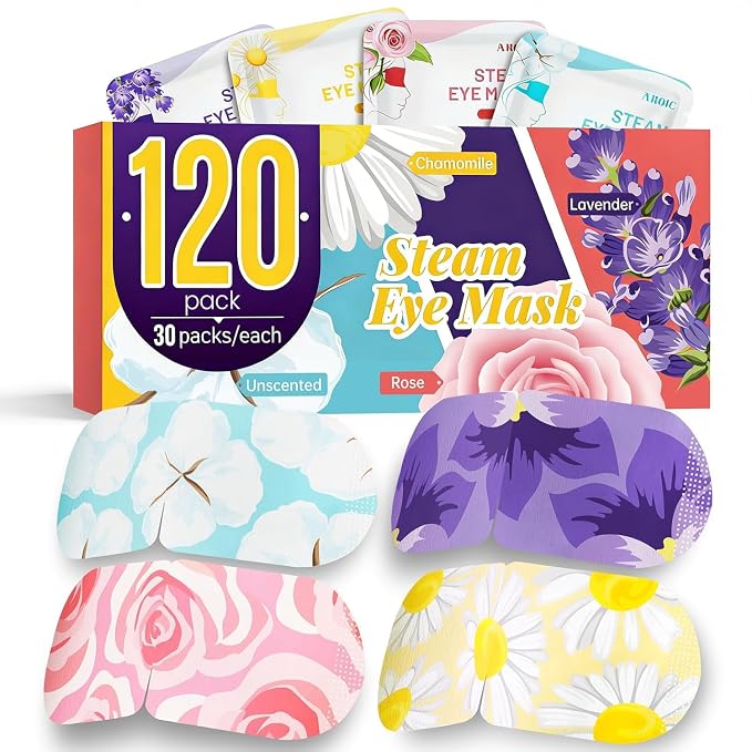 AROIC 120 Pack Steam Eye Masks Disposable, Heated Sleep Eye Mask by AROIC