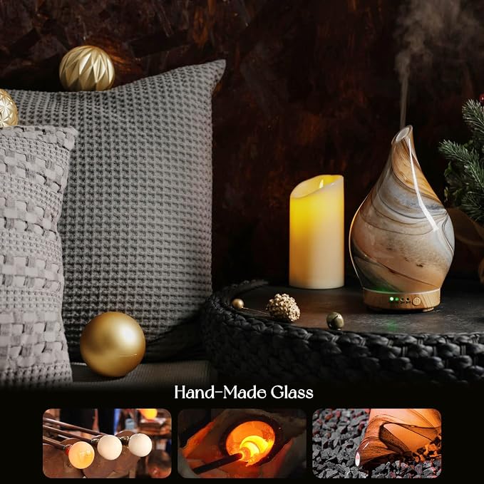 Porseme 150ml Glass Essential Oil Diffuser Aromatherapy Ultrasonic Cool Mist - Image 5