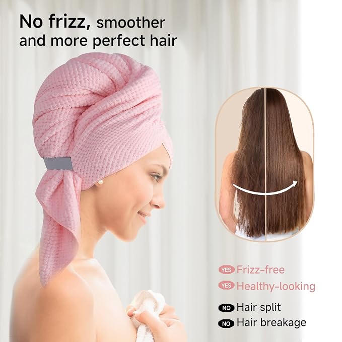 2 Packs Large Microfiber Hair Towel Wrap - Image 4