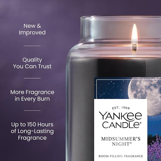 Yankee Candle Mid Summer's Night, Scented Candle, 22oz Large Jar - Image 3