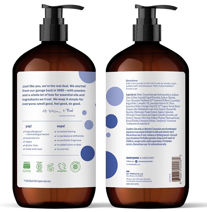 Everyone 3-in-1 Kids Soap, Body Wash, Bubble Bath, 32 Ounce, Lavender Lullaby - Image 2