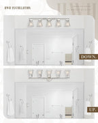 Brushed Nickel Bathroom Vanity Light, HWH 5-Light Bathroom Light Fixtures - Image 4