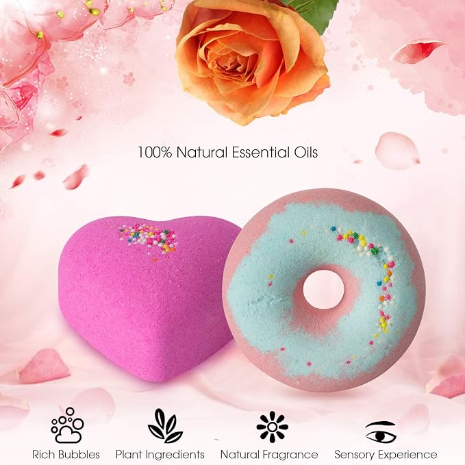 10 Bath Bombs for Kids, Bath Bomb Gift Set, Natural Bubble Bathbombs, Shea - Image 4