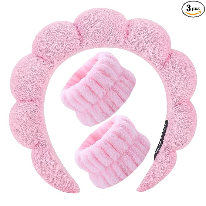 Spa Headbands for Washing Face Soft Puffy Bubble Headbands Wristband for Women by Unknown