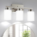 PARTPHONER 3-Light Brushed Nickel Bathroom Light Fixtures, Modern Vanity Light by PARTPHONER
