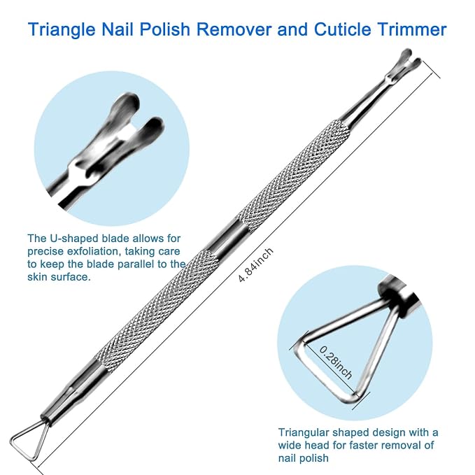 Premium Stainless Steel Manicure Tools 2-Piece Set, Upgraded Cuticle Pusher & - Image 5