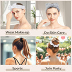 LEOBRO Spa Headband, Bow Skin Care Headband - Image 7