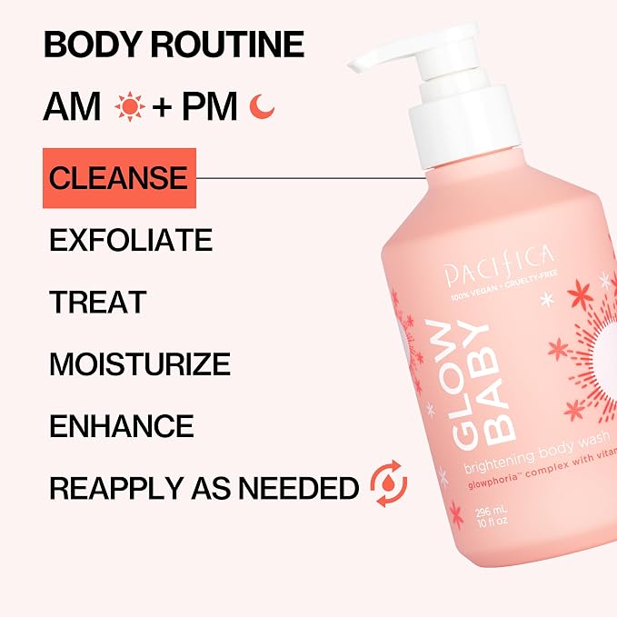 Pacifica Glow Baby Brightening Body Wash – Vitamin C & AHA Exfoliating Body Wash - Image 8