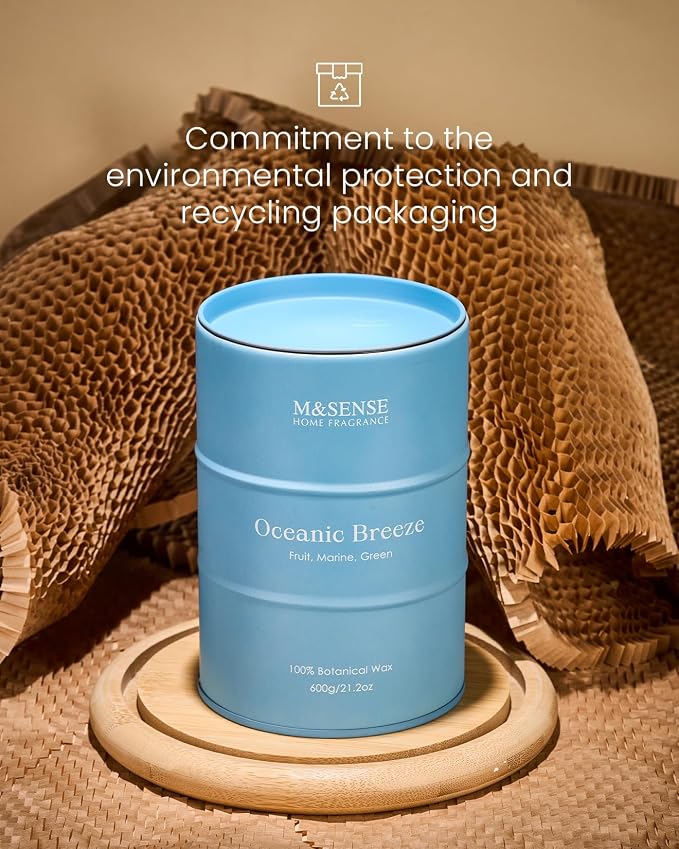 M&SENSE Oceanic Breeze Scented Candles Large Summer Candle, Beach Soy Candles - Image 7