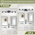 Unicozin Modern Bathroom Light Fixtures, 5 Light Vanity Lights Over Mirror - Image 5