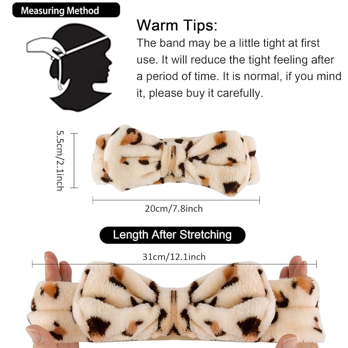 WHAVEL Hairband, 6 Pack Leopard Spa Headband Makeup Headband - Image 2