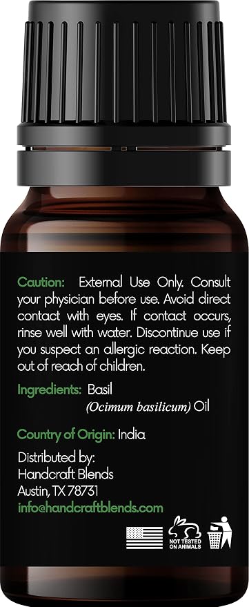 Handcraft Blends Basil Essential Oil – 0.33 Fl Oz – Pack of 2 – 100% Pure and - Image 2