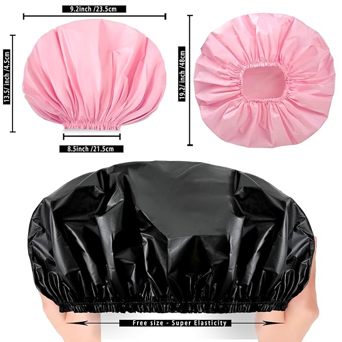 Extra Large Shower Cap 2 PCS Waterproof Shower Caps - Image 4