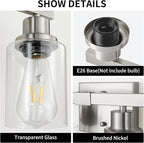 Bathroom Vanity Light, 4-Light Nickel Modern Matte Wall Sconce Lighting - Image 3