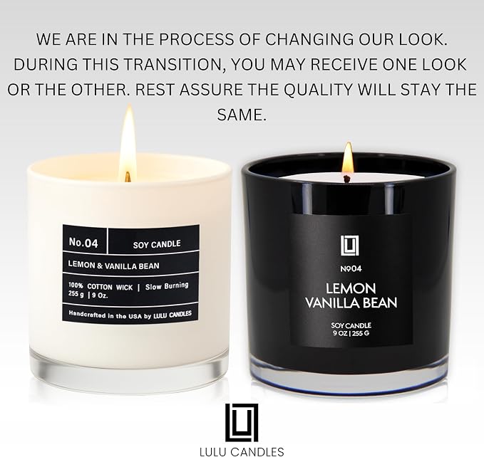 Lulu Candles | Lemon & Vanilla Bean | Luxury Scented Soy Jar Candle | Hand - Image 3