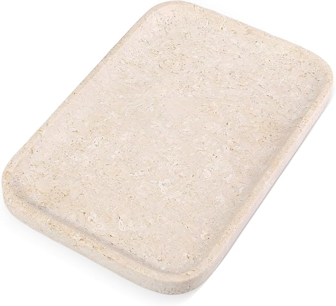 Karibiber Natural Marble Vanity Tray, 11.8" Marble/Stone Bathroom Tray - Image 7