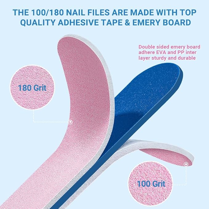TsMADDTs Nail Buffers and Files, Professional Manicure Tools Kit, Nail Care - Image 4