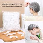 100 PCS Disposable Shower Caps Thickened Waterproof Hair Bath Caps - Image 5