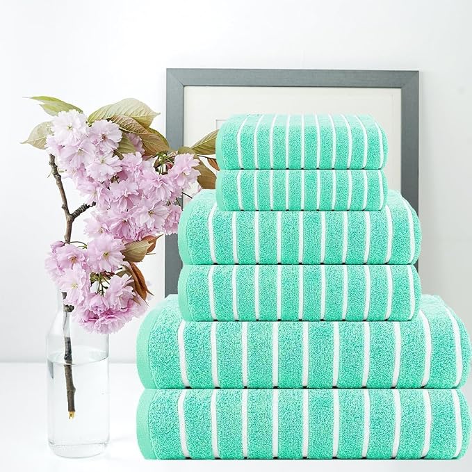 CASA COPENHAGEN Ecstatic 6Pcs 100% Egyptian Cotton Large Designer Towels Gift - Image 2