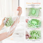 3-Pack Bar Soap Loofah Pouch, 2-in-1 Loofah Washcloth Combo - Image 2