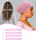 Sleep Cap Bonnet for Sleeping Black Women, Adjustable Cooling Ice Silk Lined - Image 7